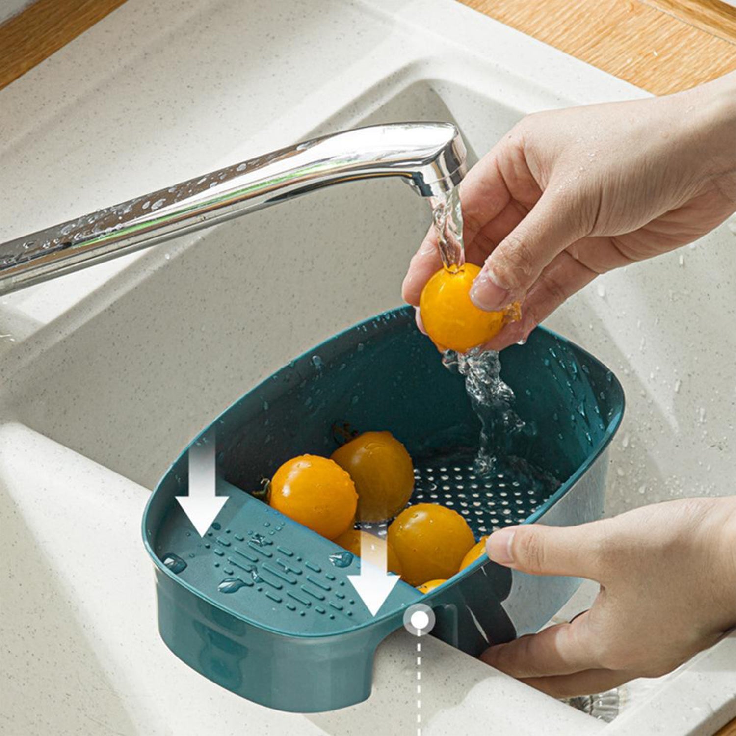 2833 Kitchen Dish Drainer and Drying Rack Sink Basket for Washing Bowls Utensils Vegetables Fruits Storage Organiser DeoDap 2833 Kitchen Dish Drainer and Drying Rack Sink Basket for Washing Bowls Utensils Vegetables Fruits Storage Organiser DeoDap